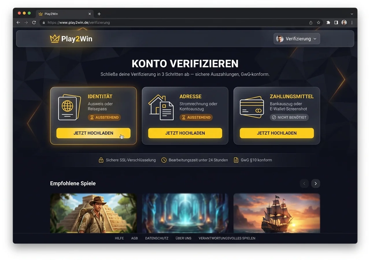Konto-Verifizierung (KYC) – Play2Win
